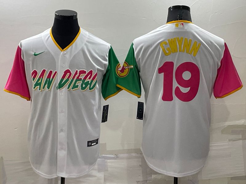 Men San Diego Padres 19 Gwynn White City Edition Game Nike 2022 MLB Jersey